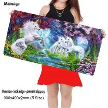 White Horse Large Game Gaming Animal Mouse Pad 900*400 High Quality DIY Picture with Edge Locking Mouse Mat for CSGO Dota 2 LOL