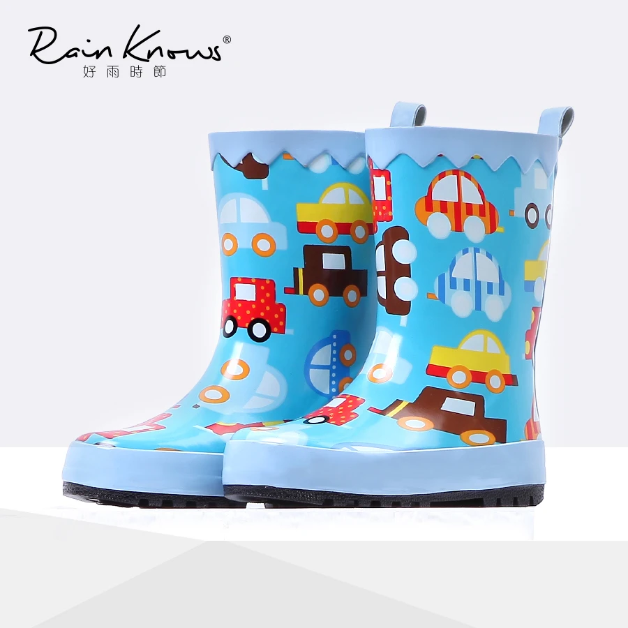 

Children's boots cartoon Boys Rainboots gumboots wellingtons girl wellies Gum Rubber Overshoes galoshes Kids Infant shoes 23 36
