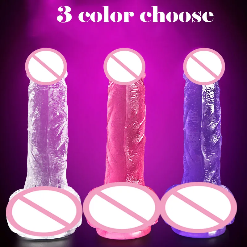 Crystal dildo suction cup dildo realistic soft male artificial penis huge dildos jelly dildo sex toys for women 3 size choose