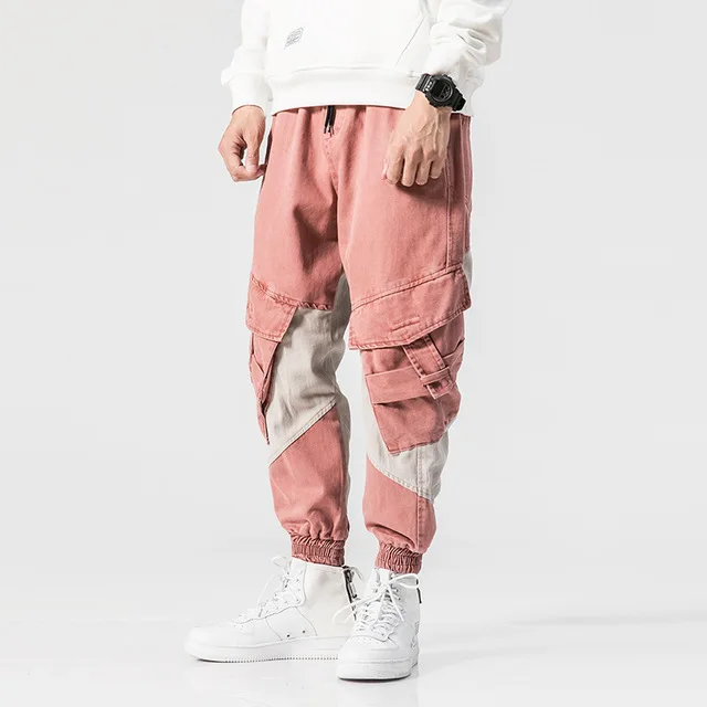 pink cargo pants mens