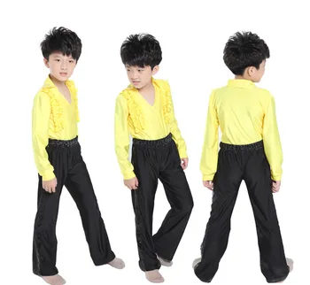 

Promotion Boy Ballroom Costume Sets Children Shirt Pants Suit Rumba Samba Dancewear