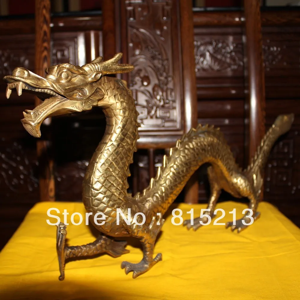 

wang 00058 Oriental Traditional Bronze Copper Collection-Golden Dragon Statue 50x24x7cm 2kg