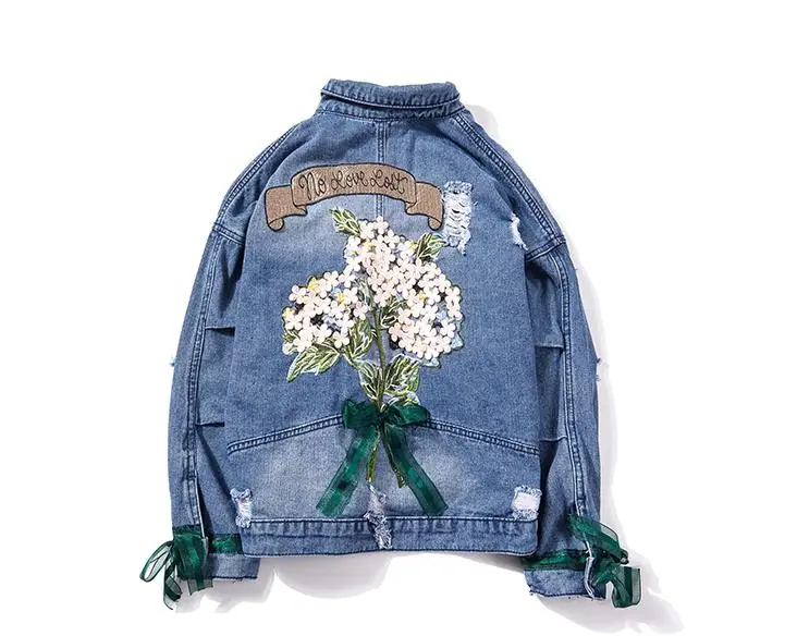 

women's denim jacket new autumn fashion thin embroidered denim jacket female