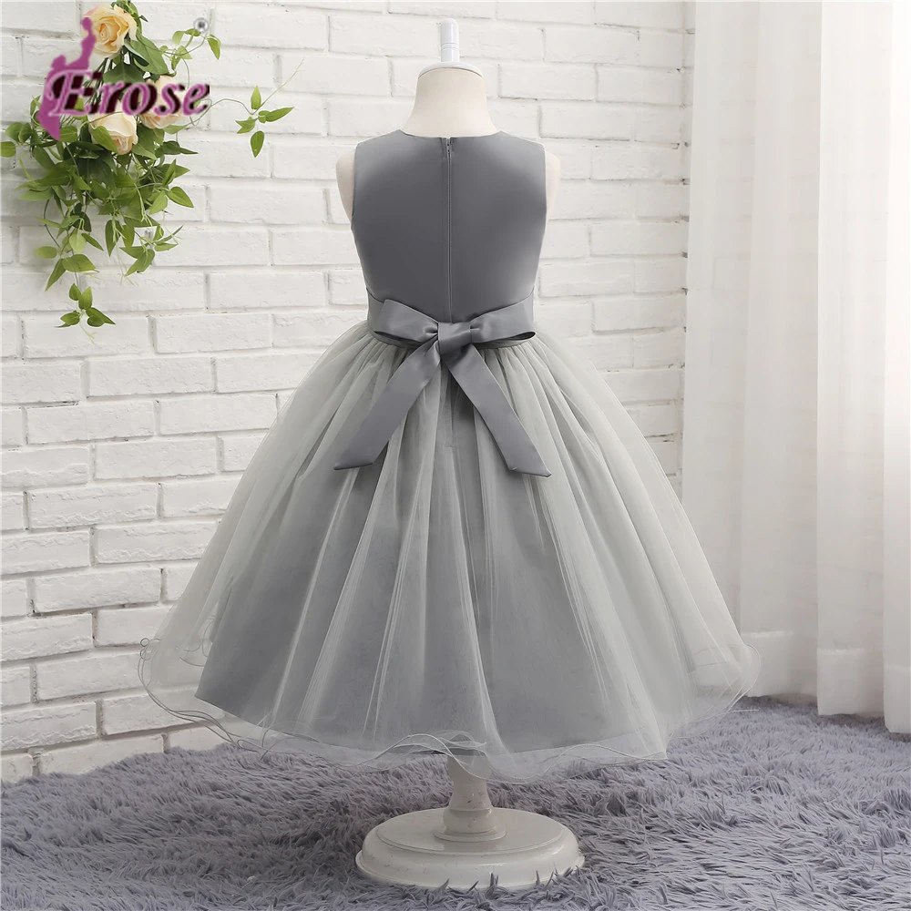 light gray flower girl dress