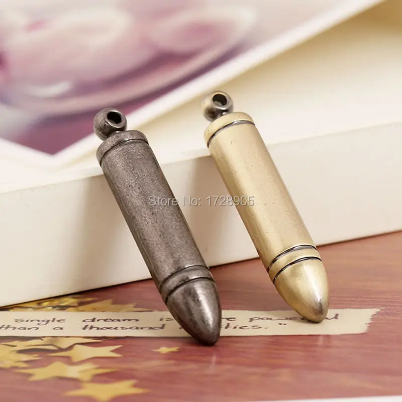 

Pendant Charm 3D Bullet Classical 5 pcs 62*10 MM Large Vintage bronze Gold Bullet Charms Pendant Fit Jewelry Making