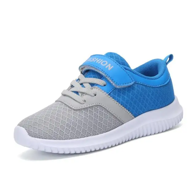 Контрастность Цвет Дизайн Дети летние кроссовки для бега сетчатые дышащие детские; Легкая спортивная обувь кроссовки для мальчиков и девочек - Цвет: KDL-1816 Grey