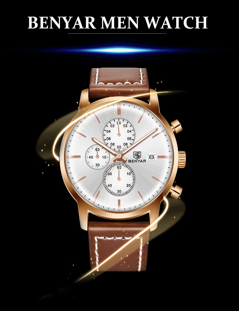 BENYAR мужские часы 2019 новый лучший бренд класса люкс Хронограф Спортивные часы мужские часы водостойкие/Кварцевые/часы Relogio Masculino