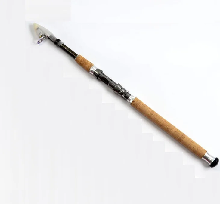 Wood handle telescopic fishing rod strong and tough for river fishing