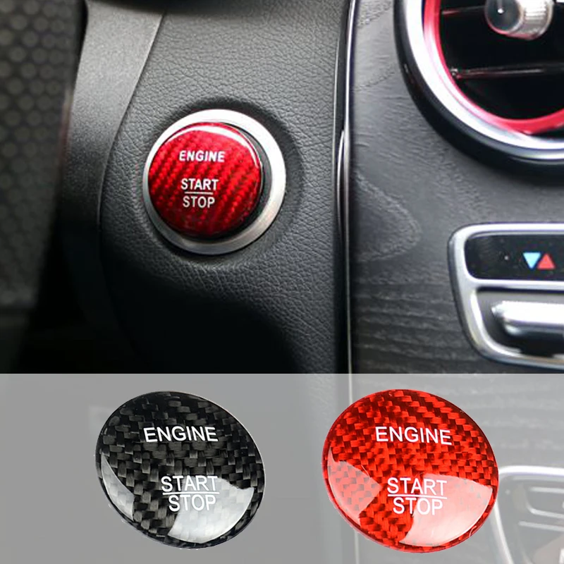 For Mercedes Benz CLA Class C117 CLA200 CLA220 Car Styling Carbon Fiber Engine Start Stop Button