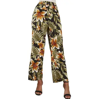 

ROPALIA Europe Printed High Waist Wide Leg Pants Casual Loose Long Pant New Women's Spring Fashion Trousers
