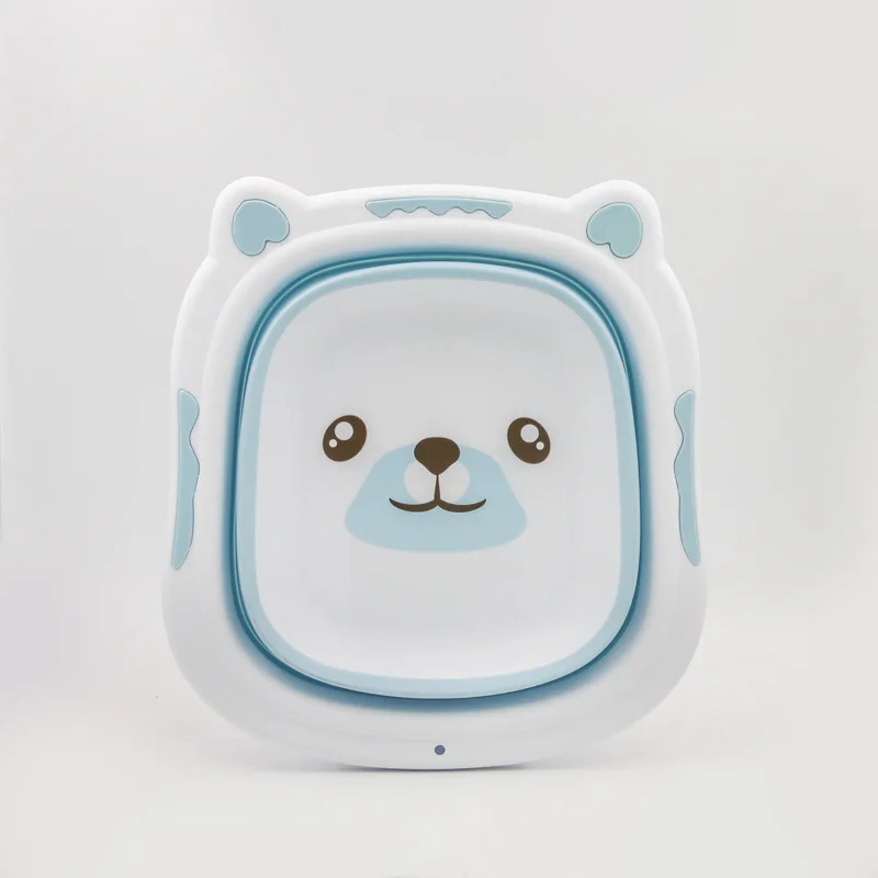 

Baby Cartoon Folding Basin Children's Folding Washbasin Wash Face And Feet Silicone Bathtub Two Styles And Size Optional 507