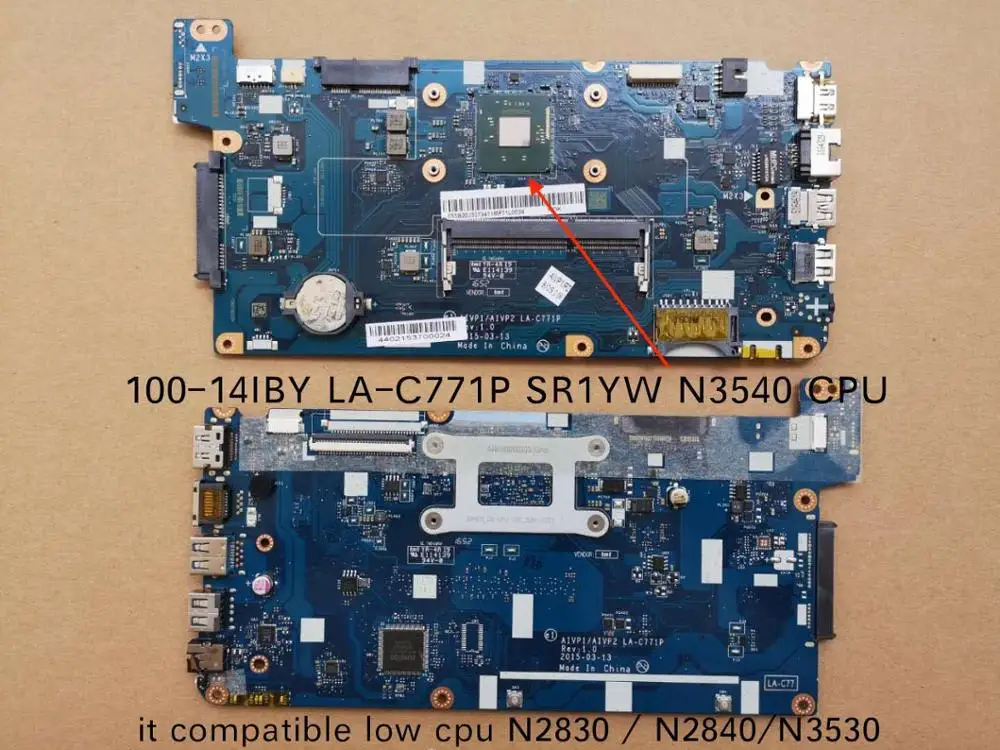 Goede Gratis Verzending Voor Lenovo 100 14IBY 100 14IBY B40 10 LA C771P Notebook Moederbord met SR1YW N3540 CPU