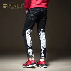 Поддельные Дизайнерская одежда ограниченная Молния Fly Light зауженные мужские джинсы Pinli булавки ЛАИ новый стиль для мужчин печатных