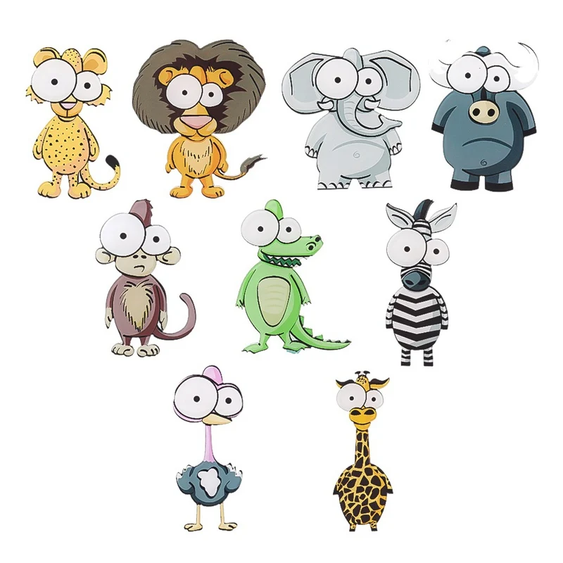 

1PC Japan Korea Cartoon Big Eye Animal Brooch Badge Child Room Home Car Decoration Prize Brosche Clothes Pin Elephant Tiger Kids