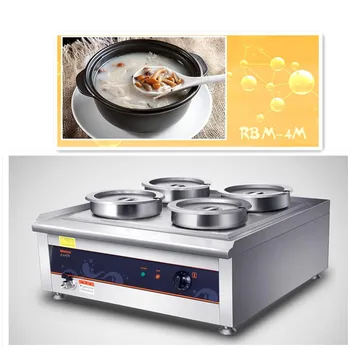 

220V Commercial Stainless Steel Electric Warm Soup Stove 4 Cylinder Heat Preservation Furnace For Warming Food Heat Preservation