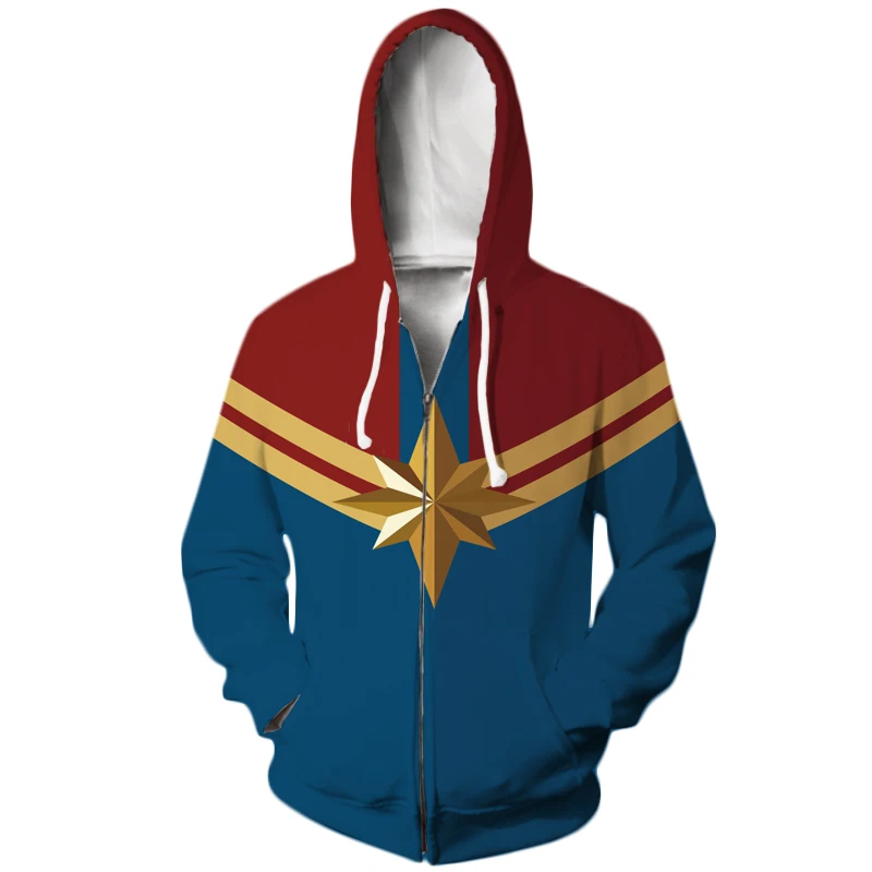 PLstar Cosmos Avengers Endgame 4 Captain Marvel 3D Print Hoodies Men Fitness Sweatshirt Zipper Jacket Cosplay Costume Streetwear