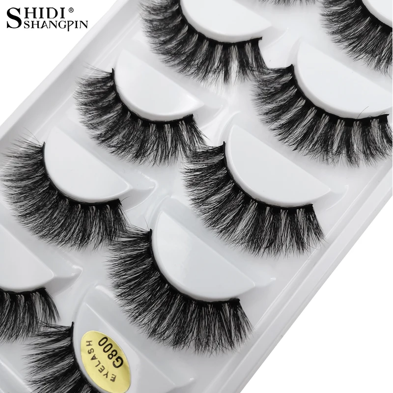 

SHIDISHANGPIN 5 Pairs False Eyelashes Natural 3d Mink Lashes Makeup Eyelash Extension Volume Lashes 1 Box 3d Eyelashes Maquiagem