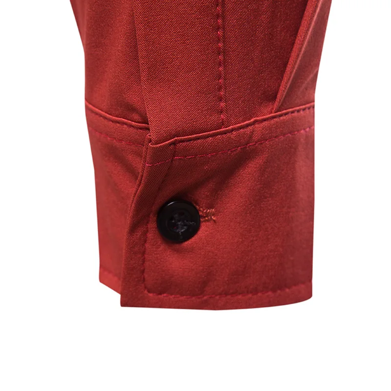 VISADA JAUNA европейский и американский цвет соответствующий окантовка модный дизайн мужская рубашка с длинными рукавами лацкан Размер S-2XL TLH04