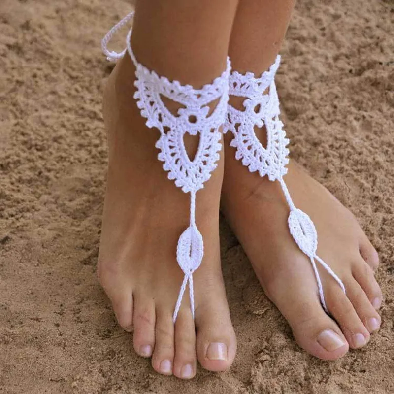 Sexy Handmade Rope Anklet Crochet Barefoot Sandals Brides Shoes Beach Pool Yoga Beach Wear Anklet Hippy Boho Foot Jewelry 1pair Sexy Handmade Rope Anklet Crochet Barefoot Sandals Brides Shoes Beach Pool Yoga Beach Wear Anklet Hippy Boho Foot Jewelry 1pair