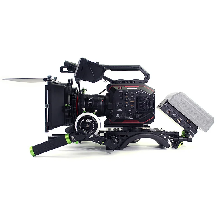 Lanparti Professional Arri Kit Di Montaggio A Spalla Con Mate Box Follow Focus Braccio Di Estensione Per Fotocamera Panasonic Au-Eva1