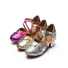 Яркого цвета для девочек Туфли для латинских танцев, на каблуке высотой 3 см; sz24~ 40 современные туфли/туфли для Танго/Сальса обувь 120