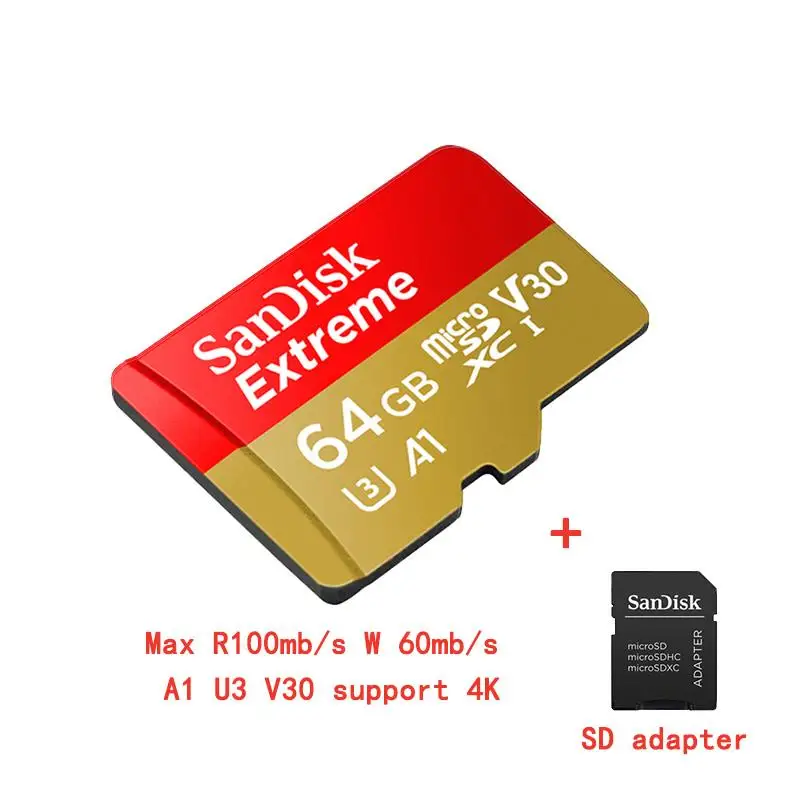 Sandisk micro sd EXTREME PLUS microSD TF Card UHS-I sd card A2 32GB 64GB 128GB 256GB U3 V30 160MB /