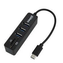 2 в 1 type-C OTG USB 2,0 концентратор разветвитель комбо 3 порта SD/TF кардридер USB C концентратор type C концентратор USB 2,0 Ethernet адаптер USB C