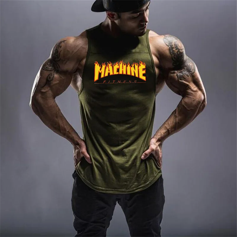 Muscleguys Gyms Tank Top Men Workout Clothing Bodybuilding Stringer Muscle Vests Cotton Patchwork Singlets fitness homme