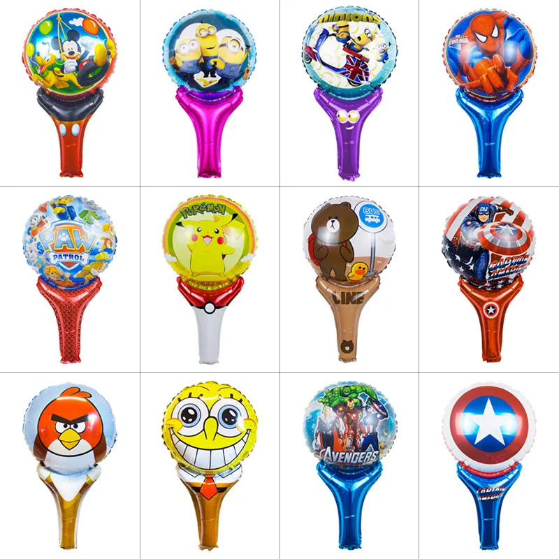 

3pcs push an inflatable children's cartoon aluminum film balloon carrying a birthday party prop