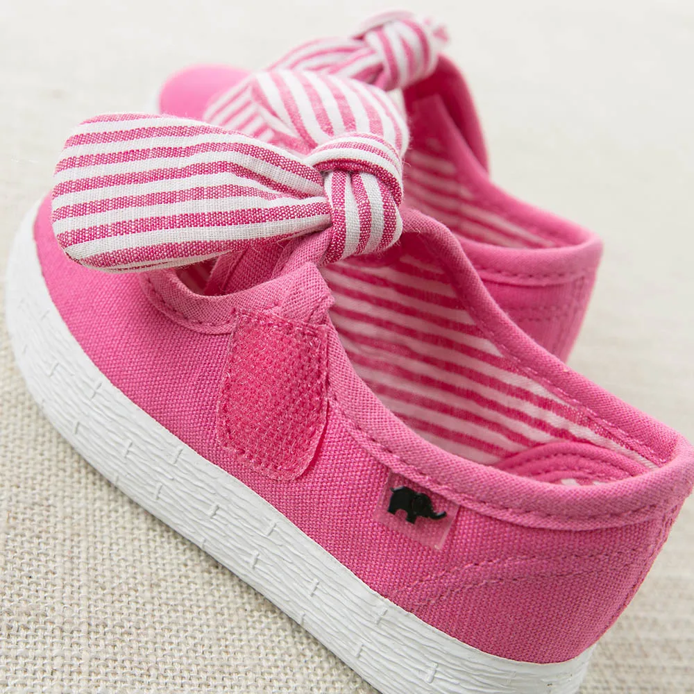 DB4719 Dave & Bella baby spring new striped canvas shoes blue pink rose casual shoes 4 colors