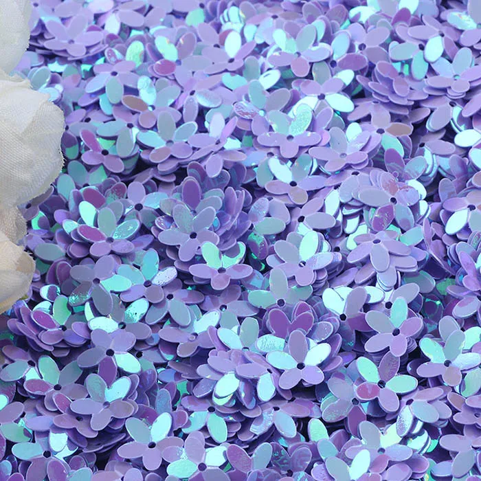 10 г 3D пять лепестков цветок свободные блестки 10 мм блестки ПВХ пайетки для шитья ремесла свадебное украшение DIY аксессуары для одежды - Цвет: light purple