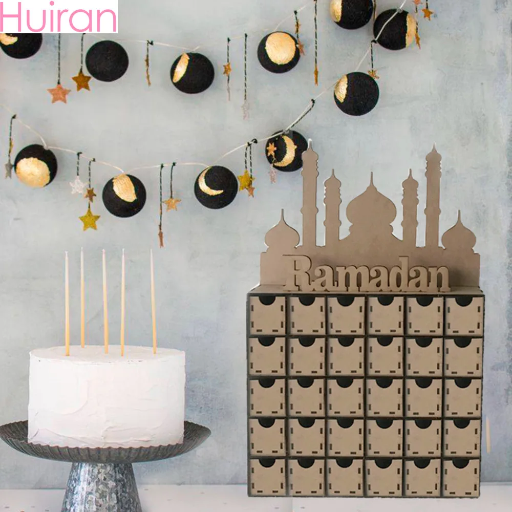 Huiran Ramadan Decoration Drawer Happy Eid Mubarak Decor Muslim Party