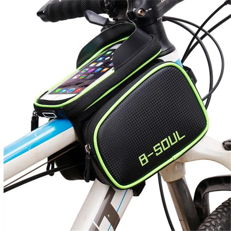 6.2 Inch Waterproof Touch Screen Bike Bag Front Frame Top CellPhone Mountain Bag