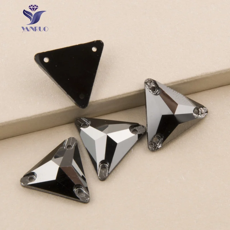 YANRUO 3270 Triangle All Color Sew On Stones Glass Crystals Rhinestones Best Quality Gems Stones For Clothing 