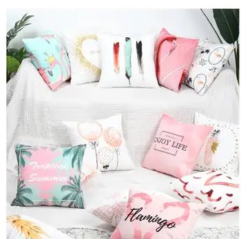 

Pink style Nordic velvet cusion cover throw pillow case sofa bedside pillowcase office sofa cushion covers