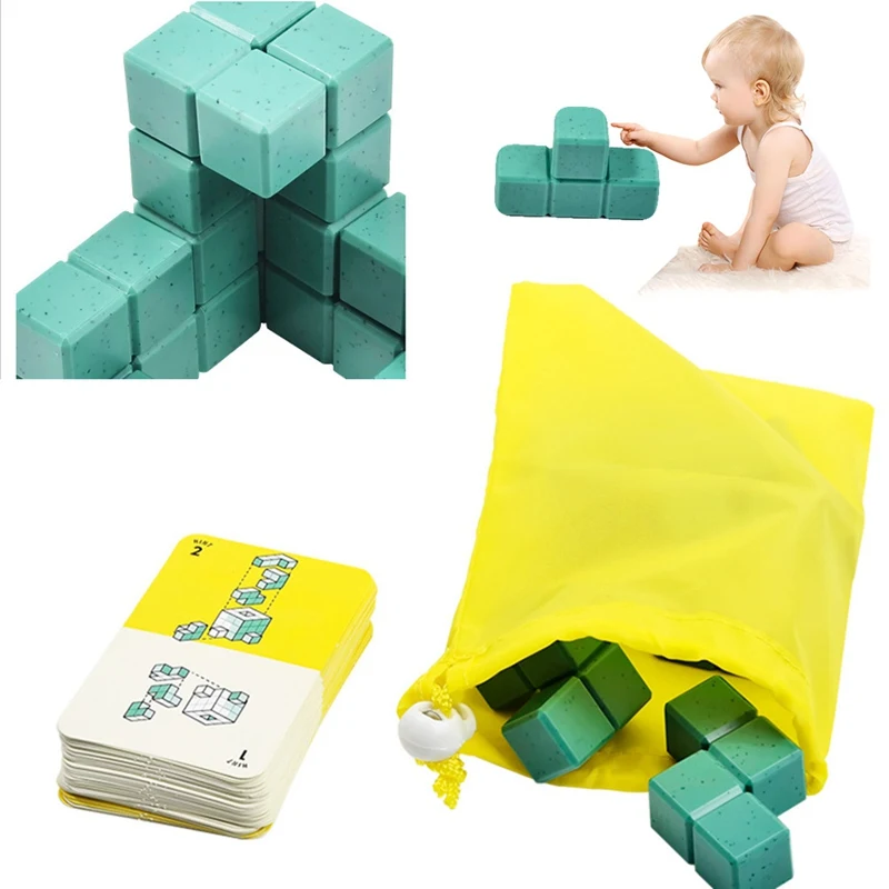 3D Cube Puzzle IQ Logic Brain Teaser Puzzles Game for Children Adults 3D Building Model Puzzles Toy