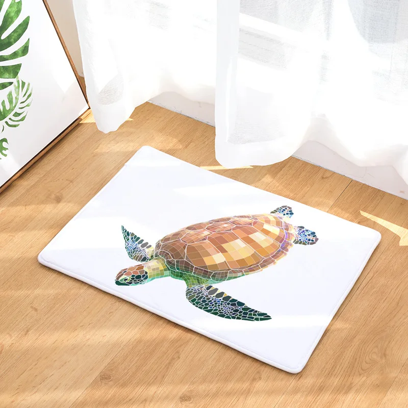 New Arrival Ocean Style Sea turtle Throw Floor Mat Home Decor Printed
