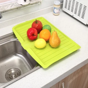 

Worktop Storage Trays Draining Board Kitchen Plastic Dish Drainer Tray Drying Rack PP Storage Vegetable Tableware Drain Trays