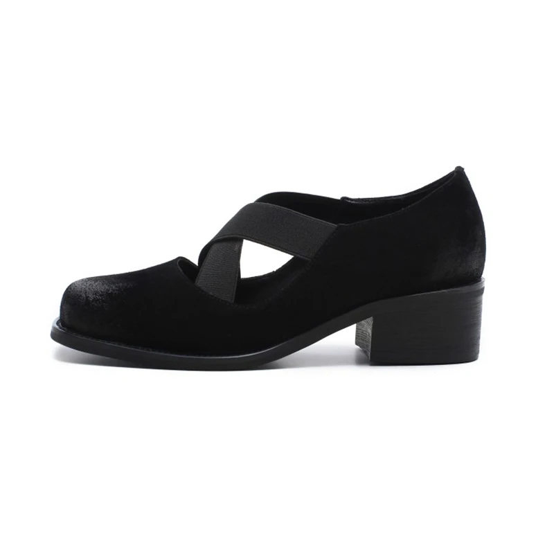 Cuero Genuino Tamaño Negro Mujer Cuadrado Bolso Bajo Fiesta Dedo Fecha Tacones Del Tinto Enmayer Redondo 40 Bombas Pie Zapatos De vino 34 Mary 7wFgOqxqC