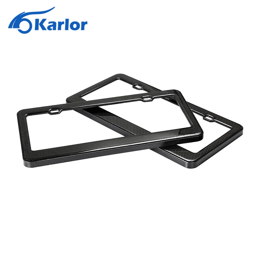 Prawdziwe Carbon fiber USA Kanada Tablica Rejestracyjna Rama Tag Pokrywy Kieszeni dla Auto Truck Samochodów Pojazdu Samochodów Car styling Akcesoria