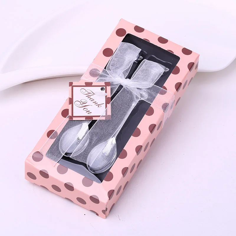

High Quality 50set=100pcs Metal Coffee Spoon Spoons Wedding Gift Box Wedding Favors Gifts (with Packaging Box)
