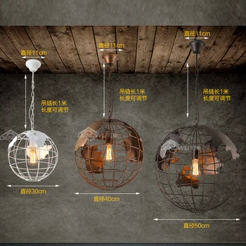 

Modern wrought iron shade Globe Pendant Lights Black/White Color Pendant Lamps for Bar/Restaurant Hollow Ball Ceiling Fixtures