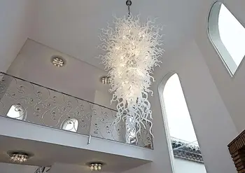 

Large Glass LED Chandelier Lamp New Design White Color Home Decoration Fancy Lighting Hand Blown Glass Art Chandelier Lighting