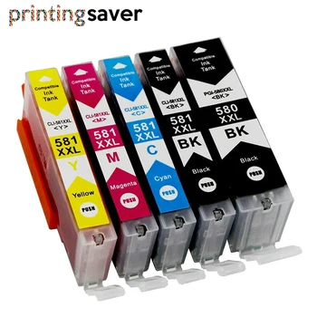 

5x PGI-580 CLI-581 PGI580 CLI581 Ink Cartridge Compatible for Canon PIXMA TR7550 TR8550 TS6150 TS6151 TS8150 TS9150 printer