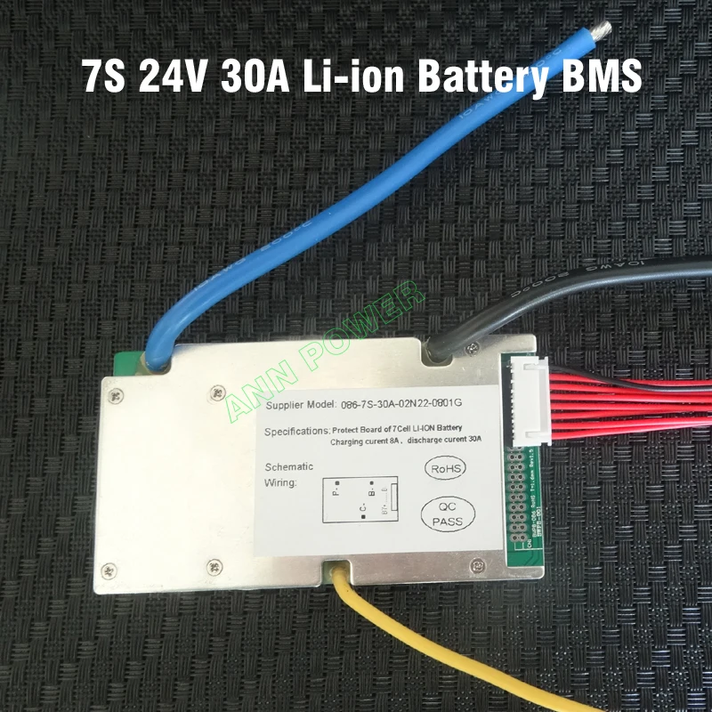 7S 25,9 V 30A литий-полимерный аккумулятор BMS 30A непрерывный 100A пиковый ток 500-800W 24V 30A литий-ионный аккумулятор BMS функция баланса