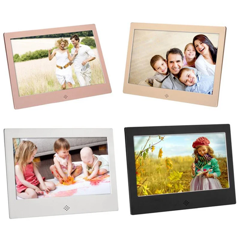 US $51.68 10 Inch Metal LED Digital Photo Frame 720P Video Music Calendar Clock Player 1024x600 Resolution