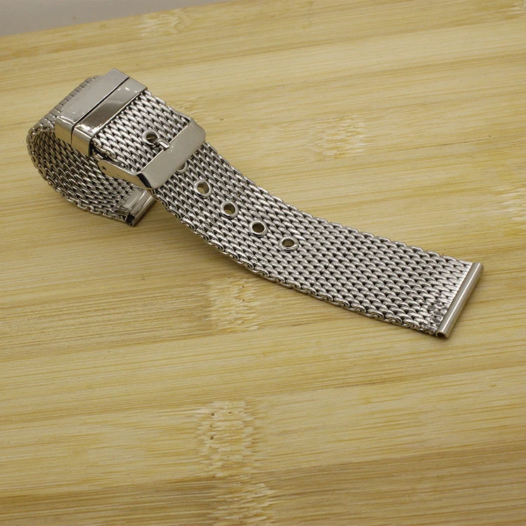 Shark Mesh Watchbands Straps steel deployment For men women Fashion Watches 20mm 22mm Silver straps Bracelet
