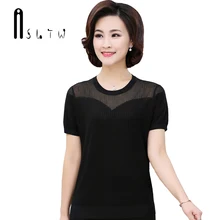 ASLTW новые женские летние футболки Модные полые футболки с круглым вырезом для женщин уличный с короткими рукавами тонкие женские футболки