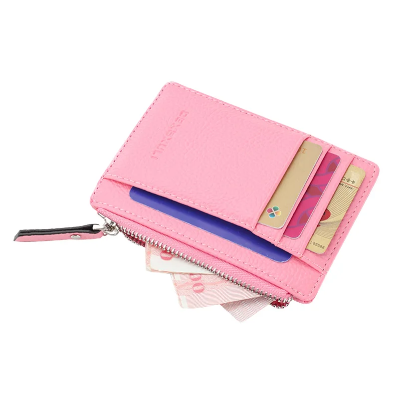 

Refinement Solid Lady Wallets Female Money Clip Women Short Lichee Pattern Purse Card Package Multifunctional Zipper Wallet