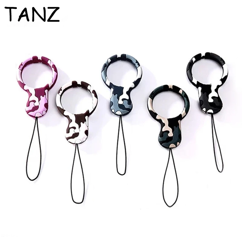 Universal Mini Silicone Soft Camouflage Mobile Phone Straps Ring Pendant Cellphone Accessories for iPhone for Samsung